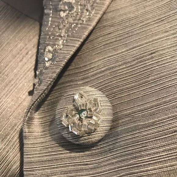 Kasper Skirt Suit Women's Size 6 Silver Metallic 2-Piece Set Skirt & Blazer NWT - Picture 6 of 15